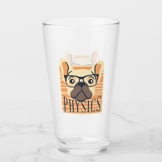 Funny PHYSICS Französisch Bulldog Science Teacher  Glas (Rückseite)