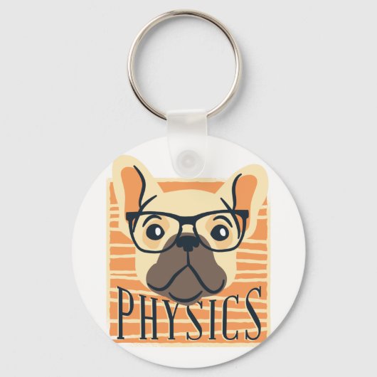 Funny PHYSICS Französisch Bulldog Science Teacher Schlüsselanhänger (Vorderseite)
