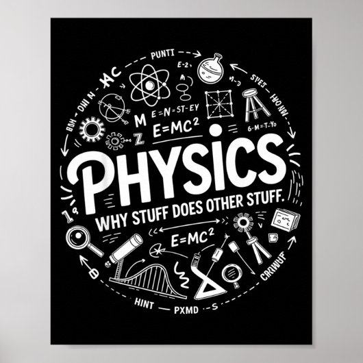 Funny Physics Nerd Science Humor Stem Quote  Poster (Vorne)