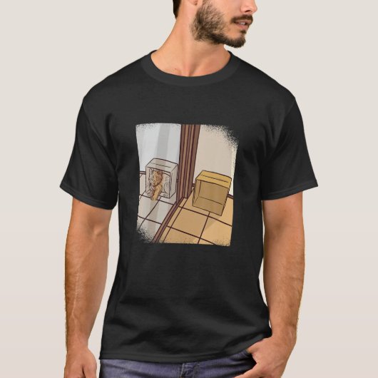 Funny Physics Schrodingers Cat Paradox Box Mirror T-Shirt (Vorderseite)