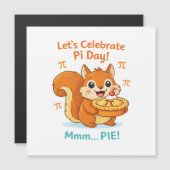 Funny Pi Day Animal with Pie – Math Lover Gift Magnetkarte (Vorne/Hinten)