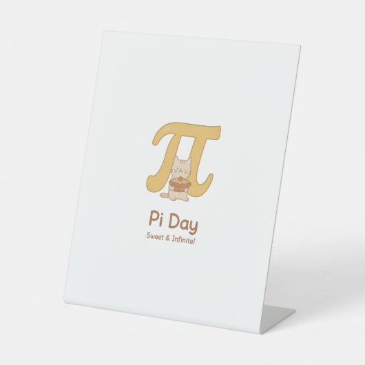 Funny Pi Day Animal with Pie – Math Lover Gift Sockelschild (Vorderseite)