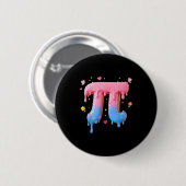 Funny Pi Day Ice Cream Drip 3.14 Math Pun Teachers Button (Vorne & Hinten)
