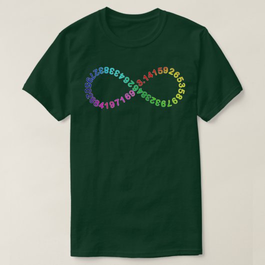 Funny Pi Day Math Digits Pi Infinity Rainbow T-Shirt (Design vorne)