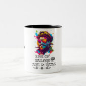 Funny Pi Day Math Geek Nerd Sailor Pirate Zweifarbige Tasse (Mittel)