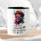 Funny Pi Day Math Geek Nerd Sailor Pirate Zweifarbige Tasse