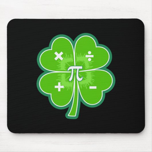 Funny Pi Day Math Patricks Day Luck Shamrock Green Mousepad (Vorne)
