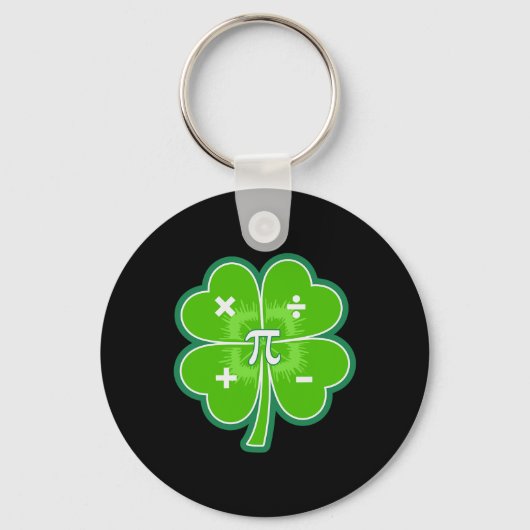 Funny Pi Day Math Patricks Day Luck Shamrock Green Schlüsselanhänger (Vorderseite)