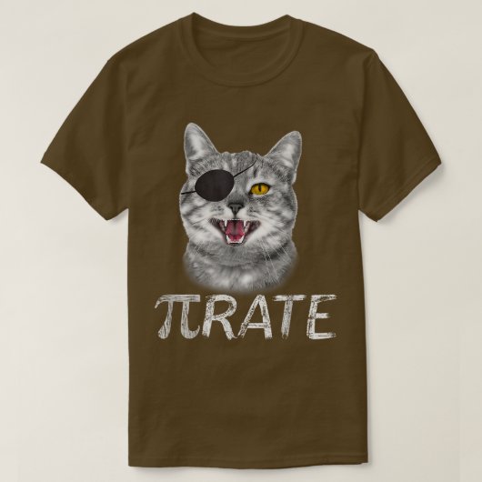 Funny Pi Day Math Science Cat Pirate718 T-Shirt (Design vorne)