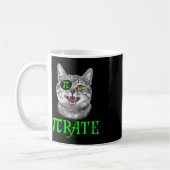 Funny Pi Day Math Science Cat Pirate Color Kaffeetasse (Links)