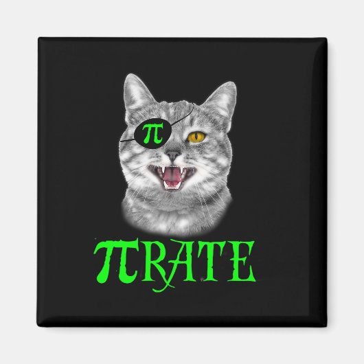 Funny Pi Day Math Science Cat Pirate Color Magnet (Vorne)