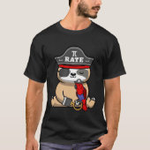 Funny Pi Day Math Science PI Rate Sloth Pirate Mat T-Shirt (Vorderseite)