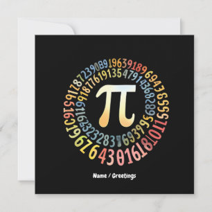 Funny Pi Day Spiral Numbers Cool mathematisch Einladung