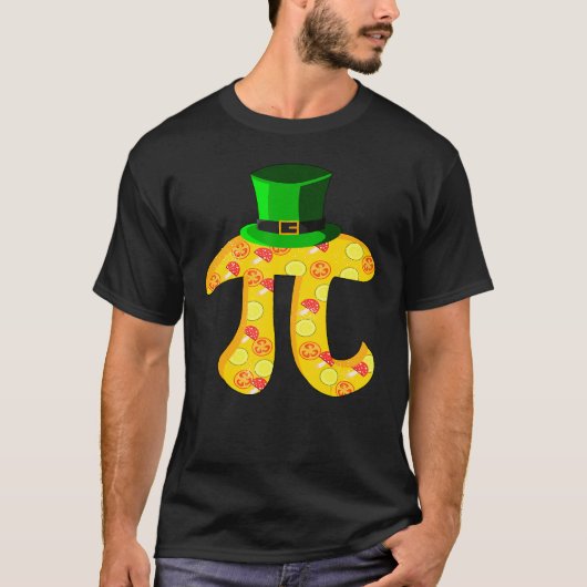 Funny Pi Leprechaun Hat With Pi Pizza For Pi Day T-Shirt (Vorderseite)