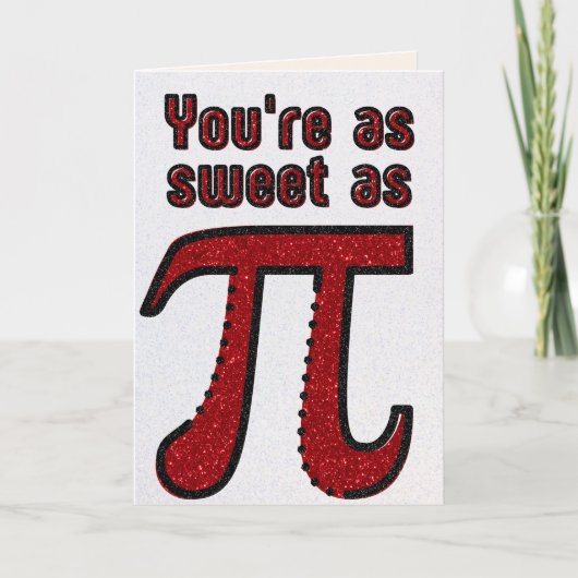 Funny Pi Math Joke Glitzer Valentine Card Karte (Vorderseite)