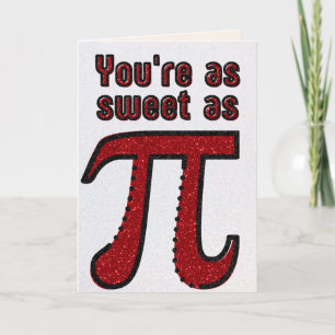 Funny Pi Math Joke Glitzer Valentine Card Karte