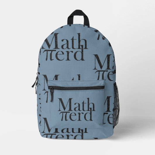 Funny Pi Math Nerd Science Teacher Gray Blue Bedruckter Rucksack (Vorderseite)