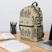 Funny Pi Math Nerd Science Teacher Light Brown Bedruckter Rucksack