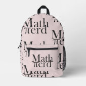 Funny Pi Mathe Nerd Science Teacher Pale Pink Bedruckter Rucksack (Vorderseite)