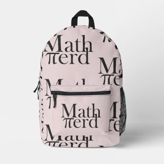 Funny Pi Mathe Nerd Science Teacher Pale Pink Bedruckter Rucksack (Vorderseite)