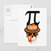 Funny pi pirate halloween postkarte (Vorne/Hinten)