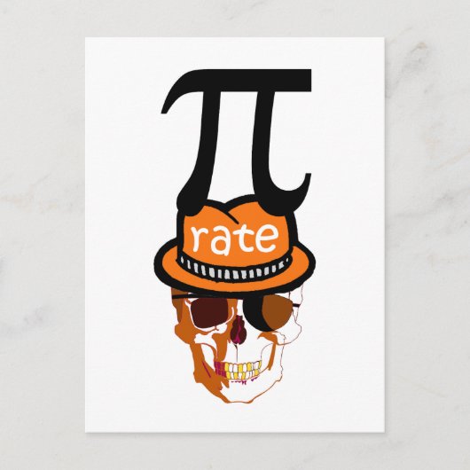 Funny pi pirate halloween postkarte (Vorderseite)