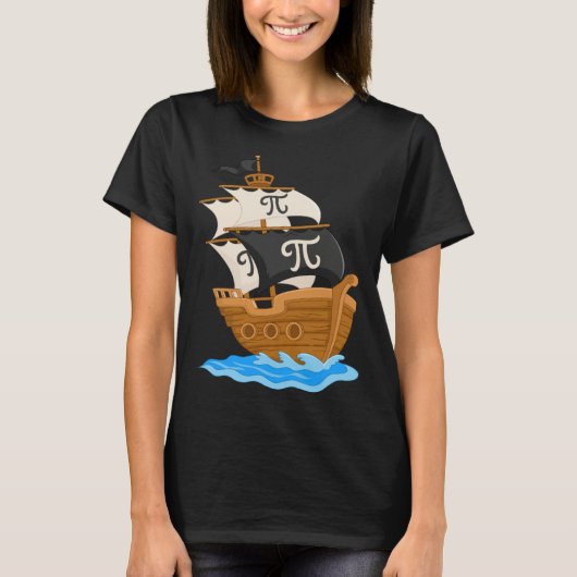 Funny Pi-rate Ship Happy Pi Day Math Lover Geek Pi T-Shirt (Vorderseite)