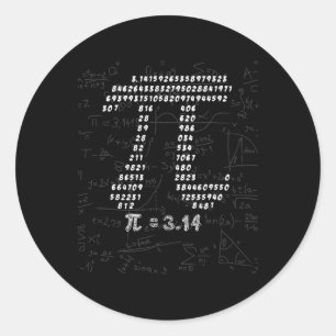 Funny Pi Symbol Design für März 14. Pi Tag 3.14 Runder Aufkleber