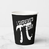 Funny Pi Symbol - Ich überlebte Pi Day Paper Cups Pappbecher (Rückseite)
