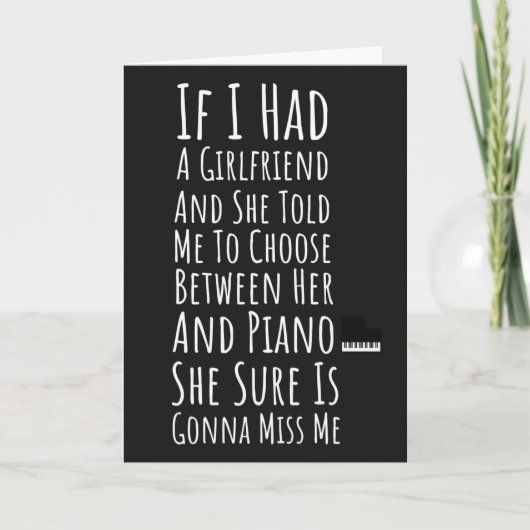 Funny Pianist Cards For Men Him Boys Piano Player Karte (Vorderseite)