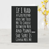 Funny Pianist Cards For Men Him Boys Piano Player Karte (Gelbe Blume)