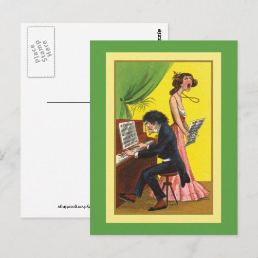 Funny Pianist und Sänger Postkarte (Vorne/Hinten)
