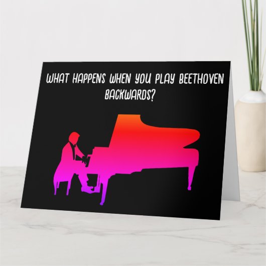 Funny Piano Joke Birthday Card Karte (Vorderseite)