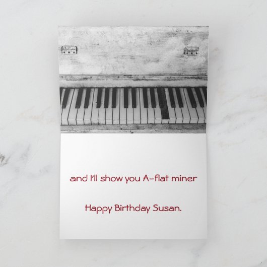 Funny Piano Joke Birthday Karte (Innenseite)
