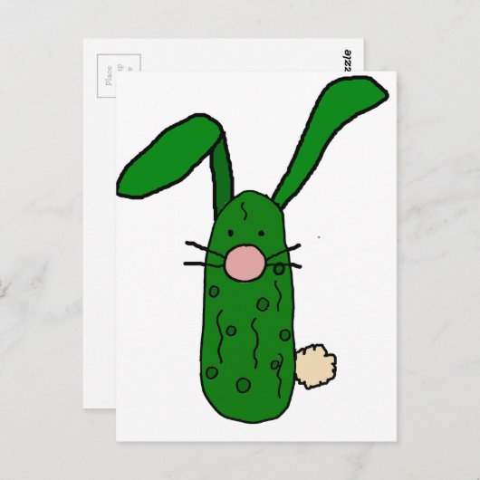 Funny Pickle Bunny Rabbit Art Postkarte (Vorne/Hinten)