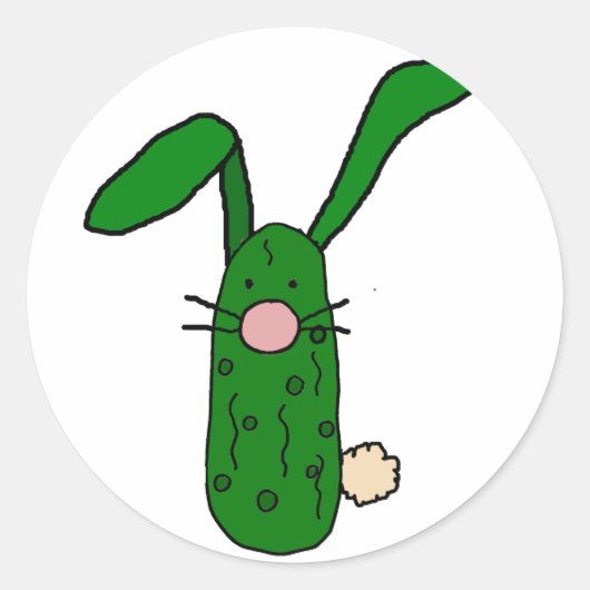 Funny Pickle Bunny Rabbit Art Runder Aufkleber (Vorderseite)