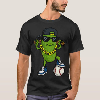 Funny Pickle Cucumber Wear Sunglasses Baseball Lov T-Shirt