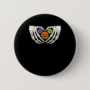 Funny Pickle Halloween Skeleton Hände Herz Pumpki Button