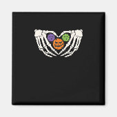 Funny Pickle Halloween Skeleton Hände Herz Pumpki Magnet (Vorne)