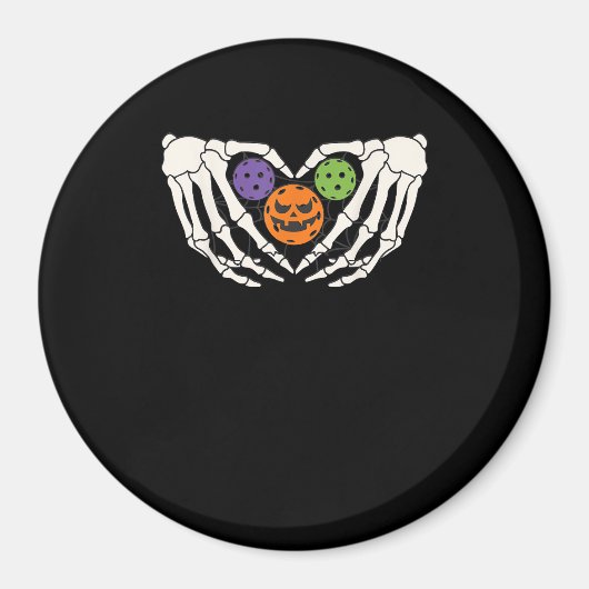 Funny Pickle Halloween Skeleton Hände Herz Pumpki Magnet (Vorne)