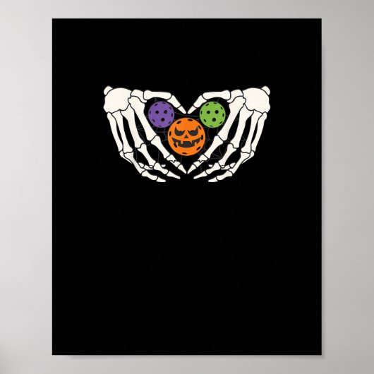 Funny Pickle Halloween Skeleton Hände Herz Pumpki Poster (Vorne)
