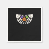 Funny Pickle Halloween Skeleton Hände Herz Pumpki Serviette (Vorderseite)