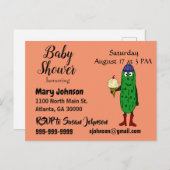 Funny Pickle isst Ice Cream Baby Dusche Einladungspostkarte (Vorne/Hinten)