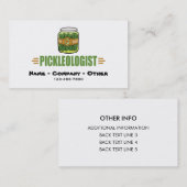 Funny Pickle Liebhaber Titel PICKLEOLOGIST Visitenkarte (Vorne/Hinten)