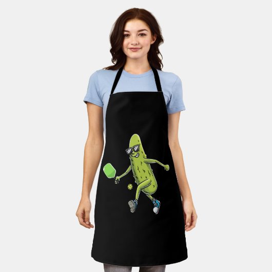 Funny Pickle Lovers Dill Pickleball Player Schürze (Getragen)