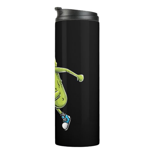 Funny Pickle Lovers Dill Pickleball Player Thermosbecher (Nach rechts gedreht)