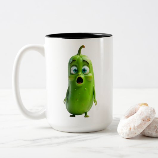 Funny Pickle Mug Zweifarbige Tasse (Mit Donut)
