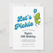 Funny Pickle Pickleball Geburtstagsparty Einladung (Vorderseite)