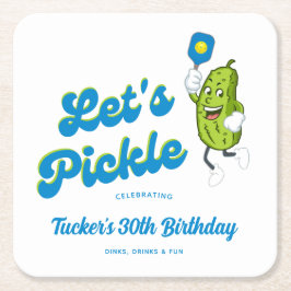 Funny Pickle Pielen Pickleball Benutzerdefinierter Rechteckiger Pappuntersetzer