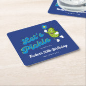 Funny Pickle Pielen Pickleball Benutzerdefinierter Rechteckiger Pappuntersetzer (angewinkelt)